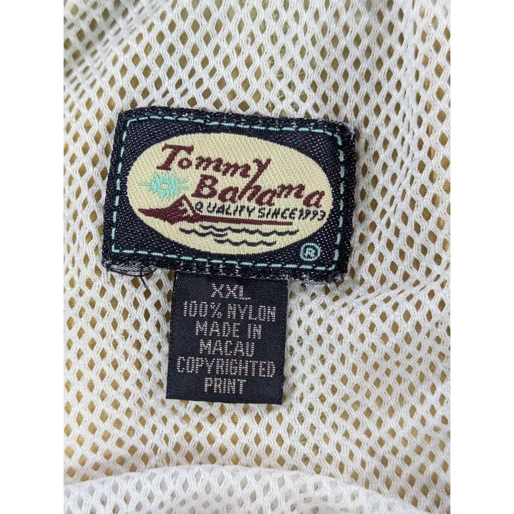 Tommy Bahama Mens Paradise Nation Tiki Swim Trunks XXL Tan Gray‎ Vintage Ombre